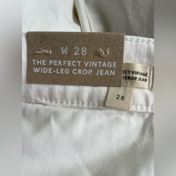 New Madewell The Perfect Vintage Wide-Leg Crop Jean tile White Size W28 - Picture 13 of 15